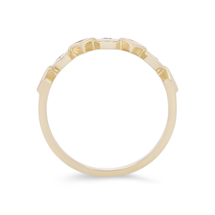 Michael M. Mixed Shape Bezel Ring In Solid 14K Yellow Gold