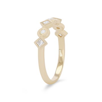 Michael M. Mixed Shape Bezel Ring In Yellow Gold 14K