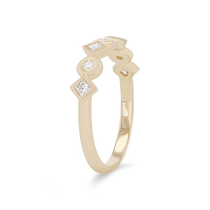 Michael M. Mixed Shape Bezel Ring In Yellow Gold 14K