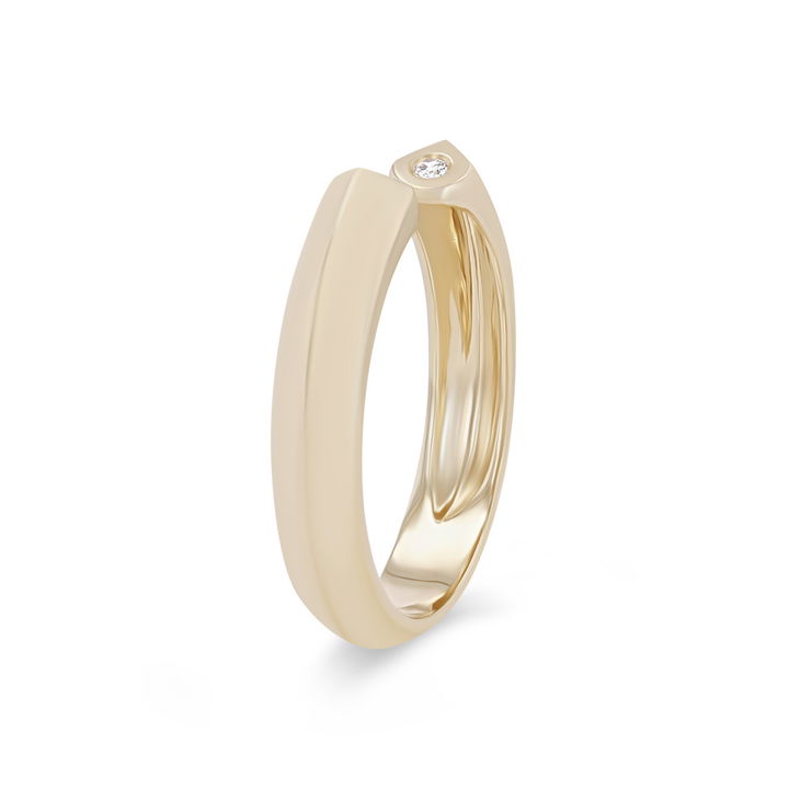 Michael M. Carve Knife Edge Ring In Yellow Gold 14K