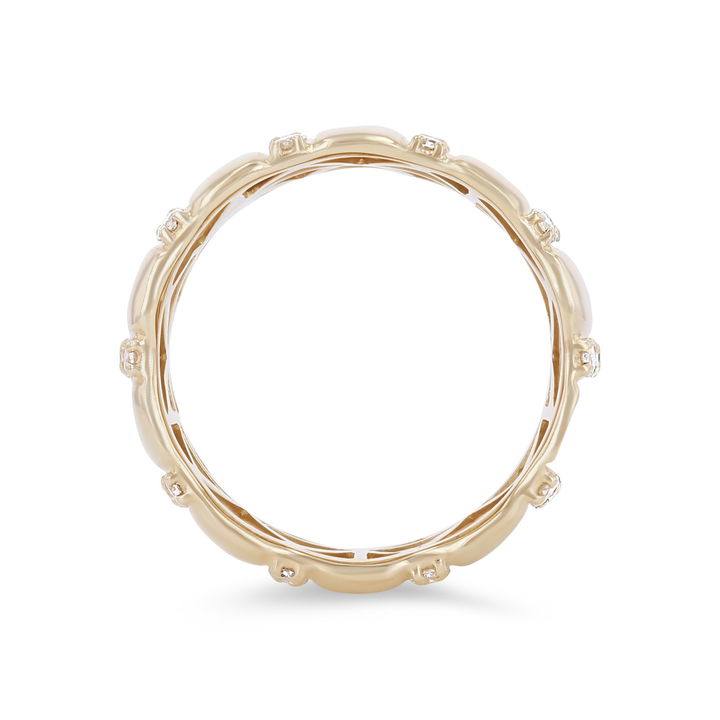 Yellow Gold 14K Michael M. Orb Ribbed Ring