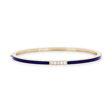 Michael M. Chroma Blue Enamel Diamond Bangle Bracelet
