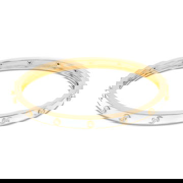 Michael M. Chroma White Enamel Bezel Bangle Bracelet