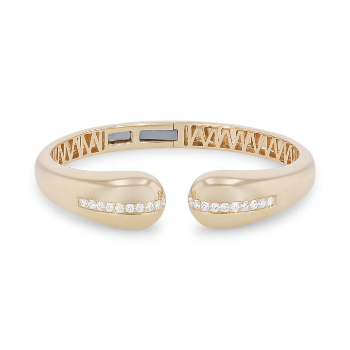 Yellow Gold 14K Michael M. Orb Split Open Cuff Bracelet