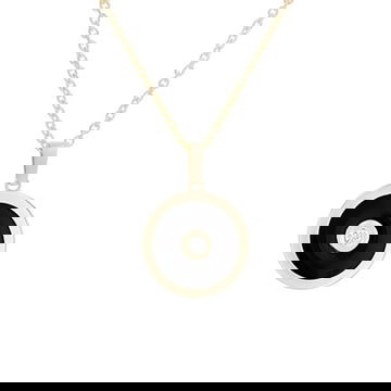 Michael M. Chroma Black Enamel Bullseye Pendant