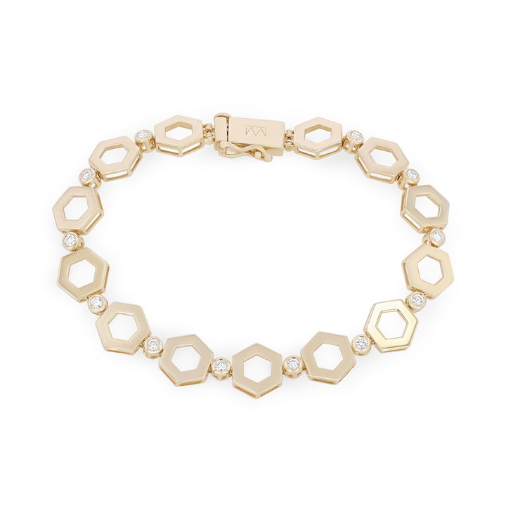 Yellow Gold 14K Michael M. Plain Hex Infinity Bracelet