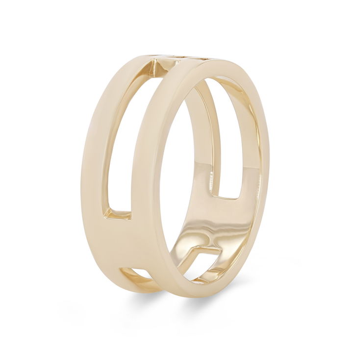 White Gold 14K Baguette Diamond Open Row Ring