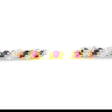 Alternating Diamond and Ruby Wedding Band