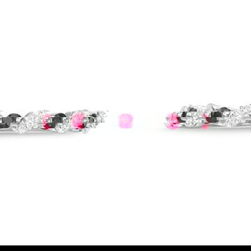 Alternating Diamond and Ruby Wedding Band