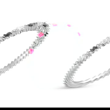 Alternating Diamond and Ruby Wedding Band
