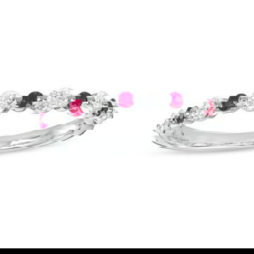 Alternating Diamond and Ruby Wedding Band