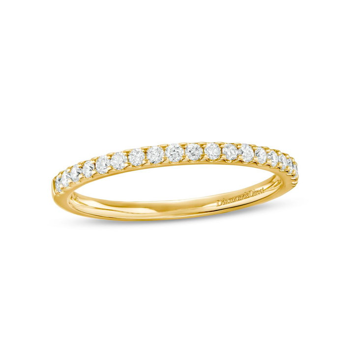 Essential Diamond Halfway Wedding Band (0.25TW) In Yellow Gold 14K