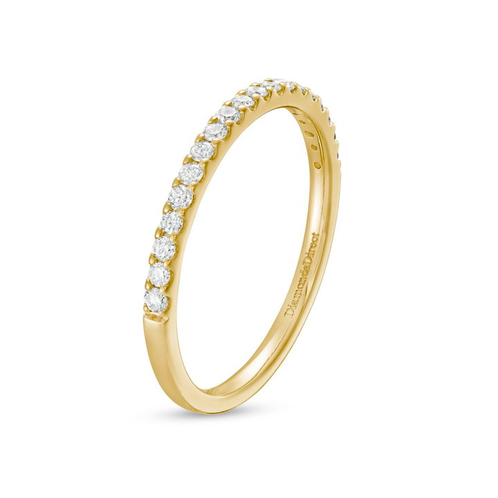 Essential Diamond Halfway Wedding Band (0.25TW) In Yellow Gold 14K
