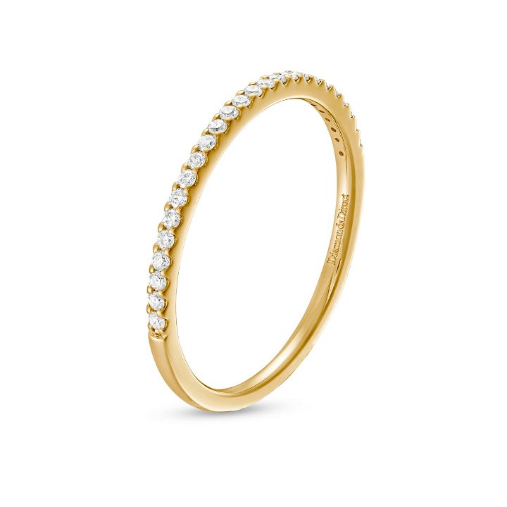 Yellow Gold 14K Essential Diamond Halfway Wedding Band (0.15TW)