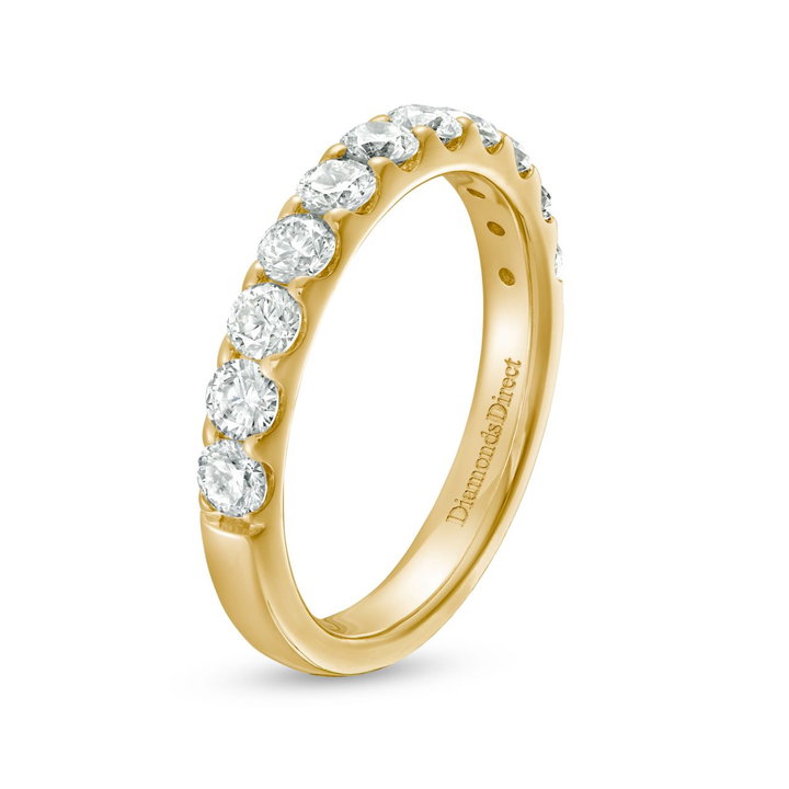 Essential Diamond Halfway Wedding Band (1.00TW) In Yellow Gold 14K