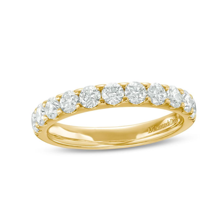 Yellow Gold 14K Essential Diamond Halfway Wedding Band (1.00TW)