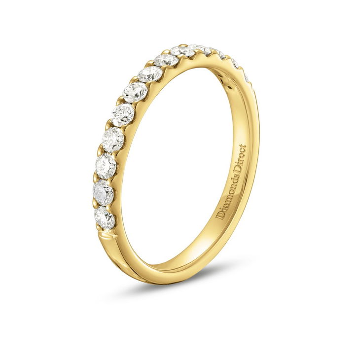 Yellow Gold 14K Essential Diamond Halfway Wedding Band (0.50TW)