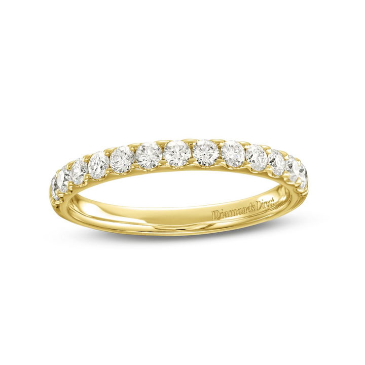 Yellow Gold 14K Essential Diamond Halfway Wedding Band (0.50TW)