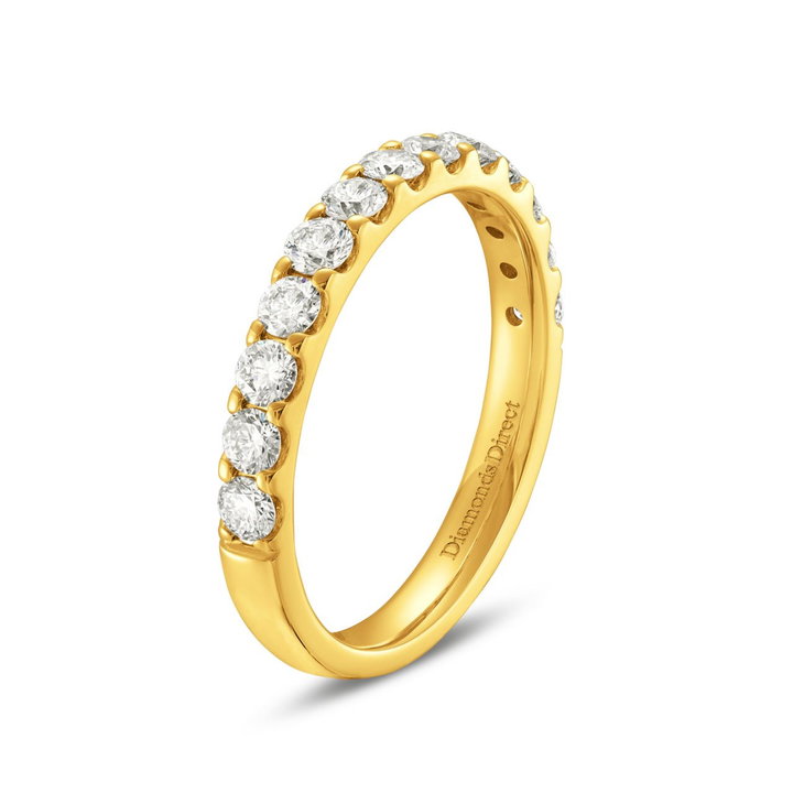 Essential Diamond Halfway Wedding Band (0.75TW) In Yellow Gold 14K