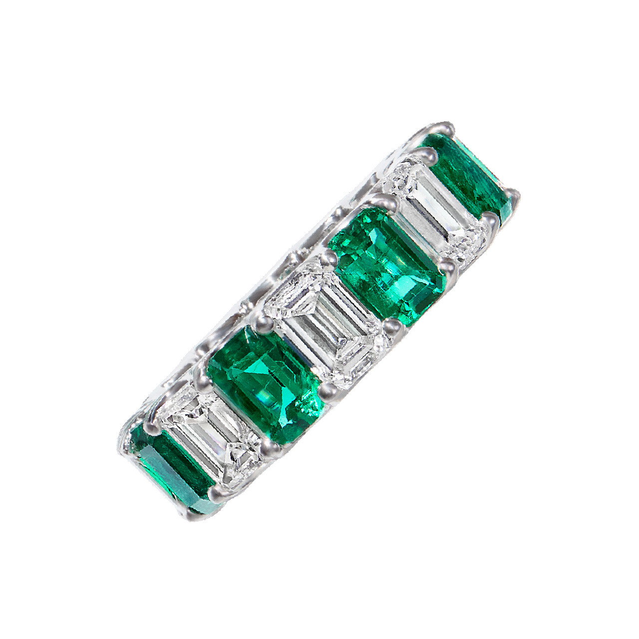 4.75tw Green Emerald 4.60tw Diamond Eternity Band 0
