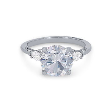 Simply Tacori Three Stone Marquise Diamond Engagement Setting In Platinum