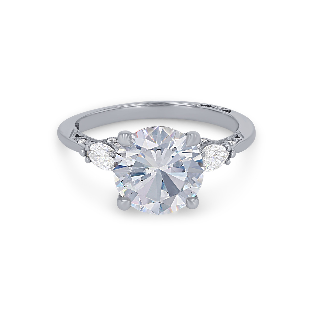 Simply Tacori Three Stone Marquise Diamond Engagement Setting 0