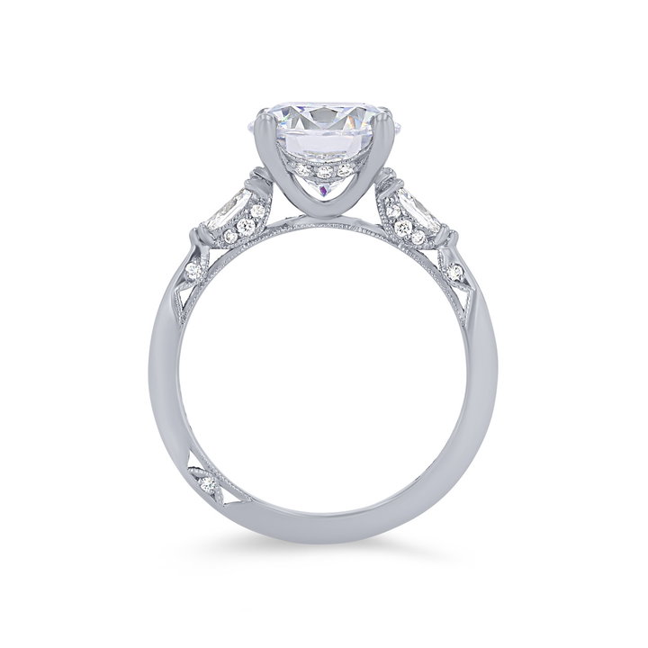 Simply Tacori Three Stone Marquise Diamond Engagement Setting In Platinum