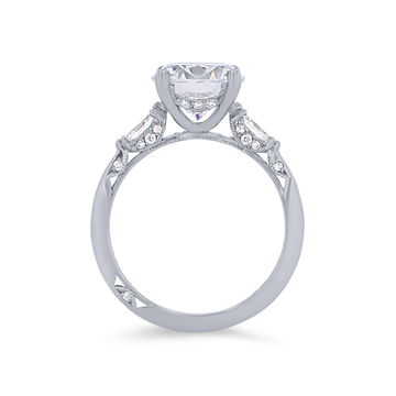 Simply Tacori Three Stone Marquise Diamond Engagement Setting In Platinum