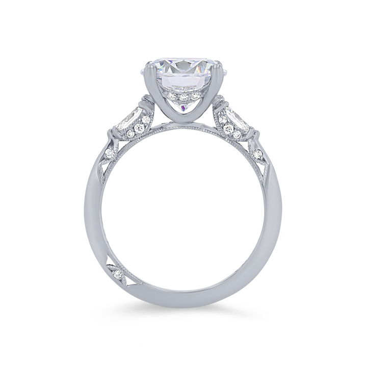 Simply Tacori Three Stone Marquise Diamond Engagement Setting In Platinum