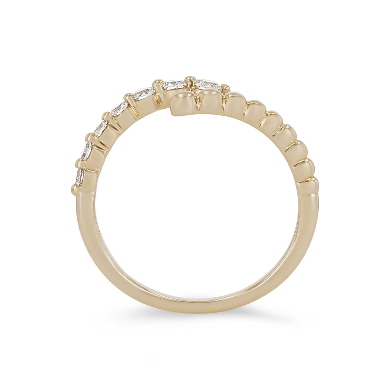 Diamond Beaded Bypass Ring