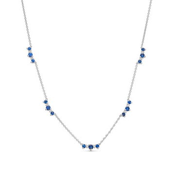 Alternating Sapphire and Diamond Station Necklace