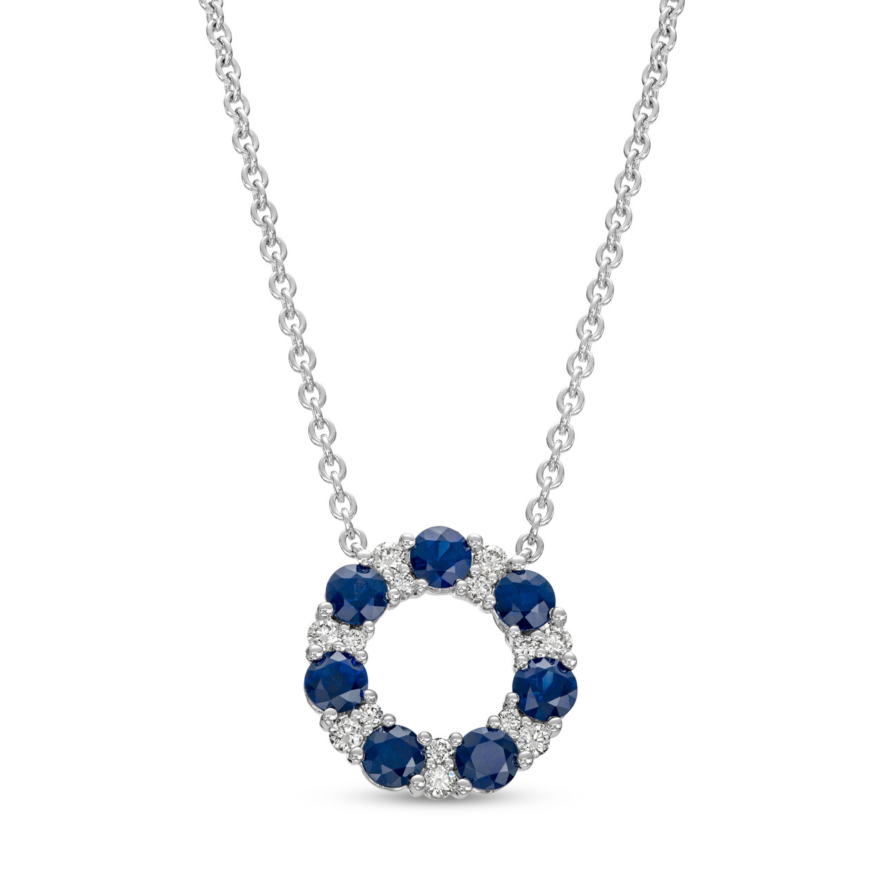 Sapphire and Diamond Circle Pendant 0