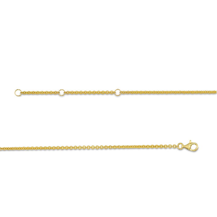 Yellow Gold 14K Four Prong Diamond Station Necklace