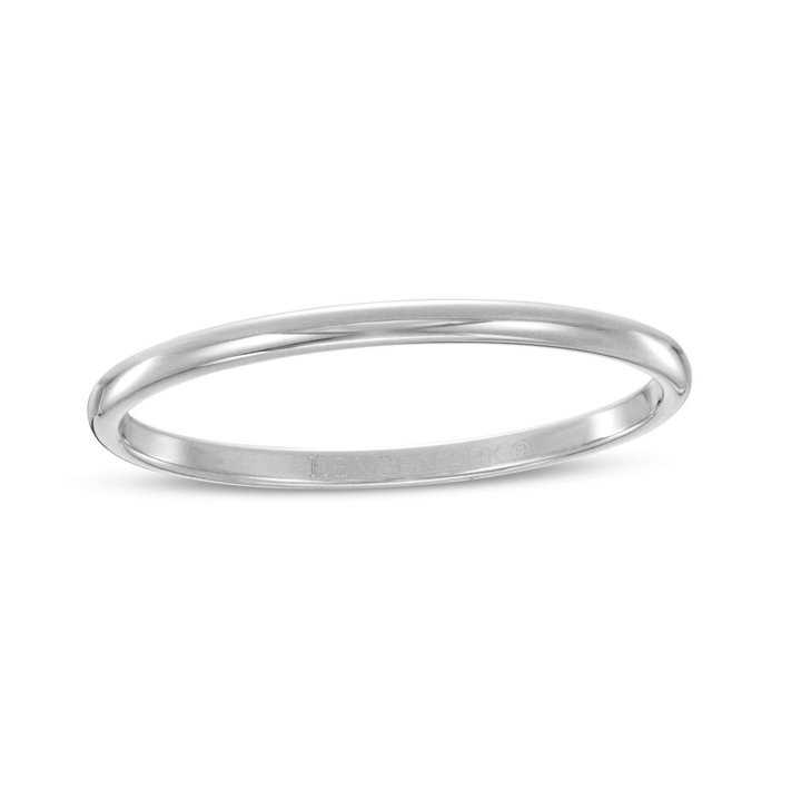 Low Dome Comfort Fit 1.2mm Wedding Band In White Gold 14K