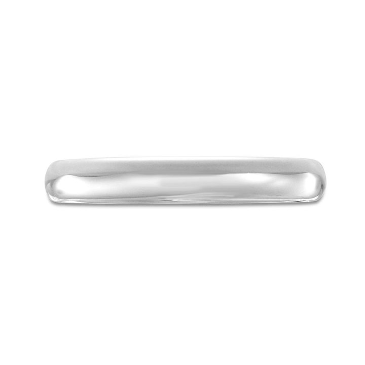 Low Dome Comfort Fit 3mm Wedding Band In White Gold 14K