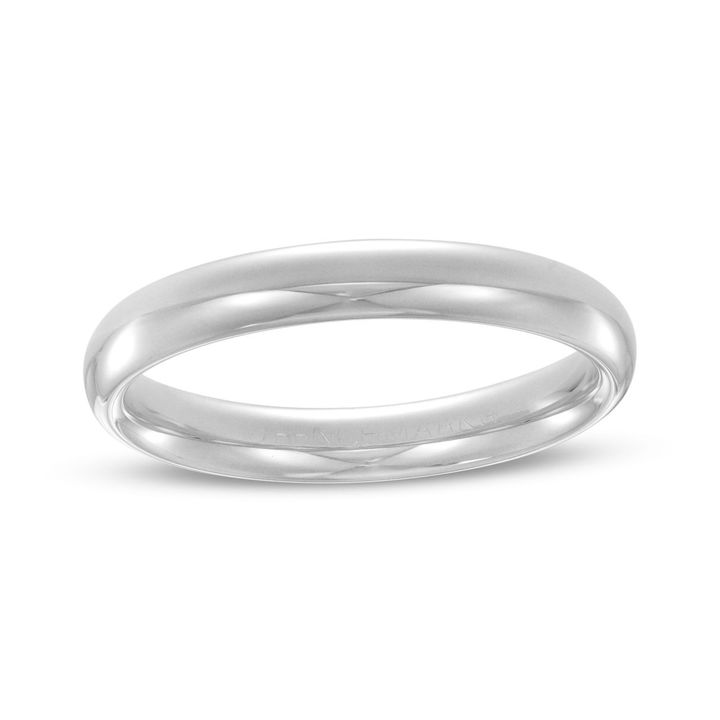 White Gold 14K Low Dome Comfort Fit 3mm Wedding Band