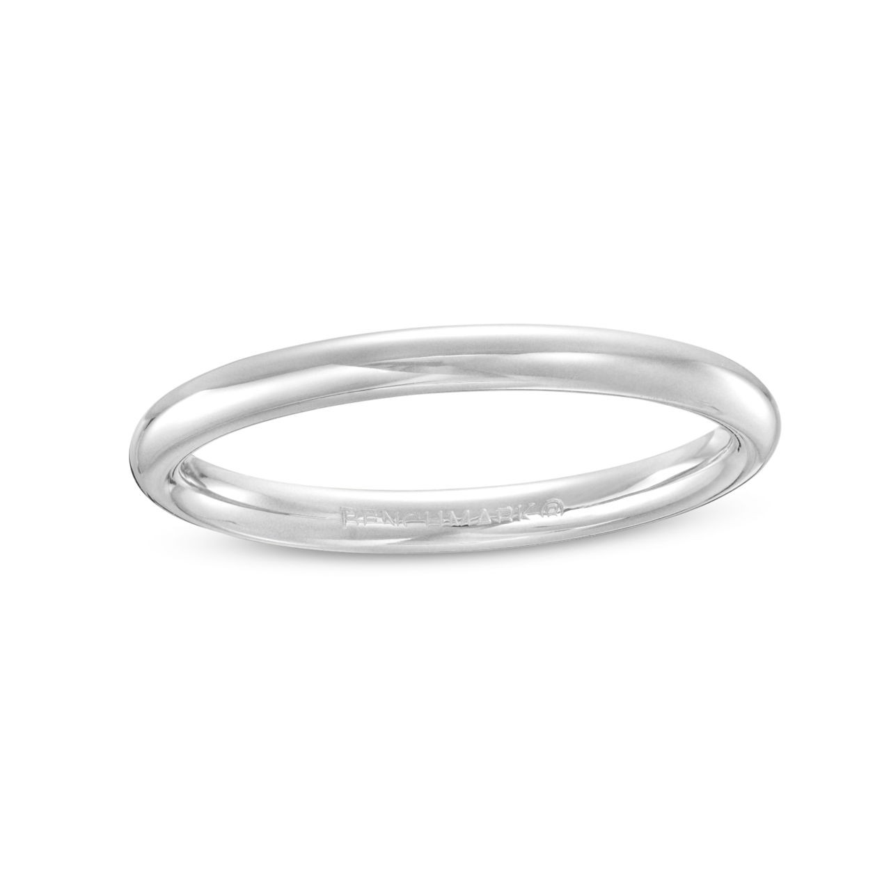 Low Dome Comfort Fit 2mm Wedding Band In White Gold 14K 1