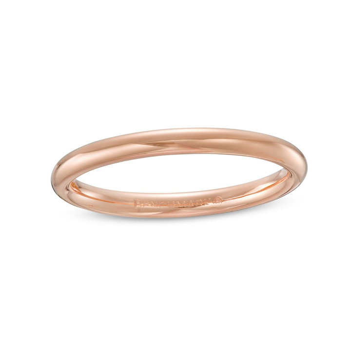 Low Dome Comfort Fit 2mm Wedding Band In Rose Gold 14K