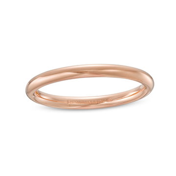 Low Dome Comfort Fit 2mm Wedding Band In Rose Gold 14K