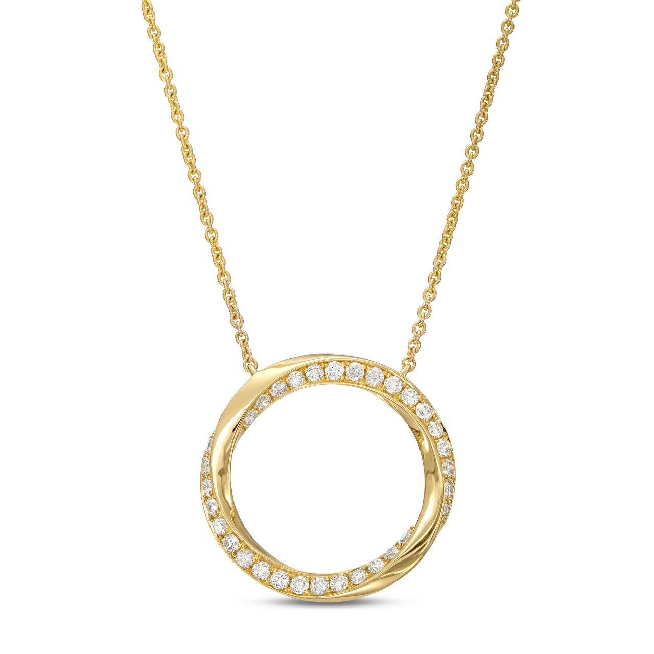 Diamond Edge Circle Pendant