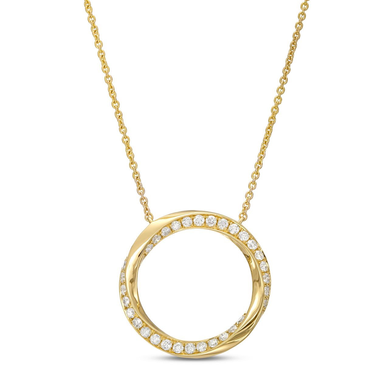 Diamond Edge Circle Pendant