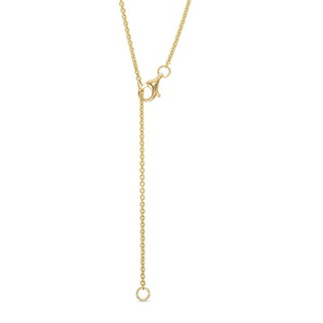 Diamond Edge Circle Pendant In Yellow Gold 14K