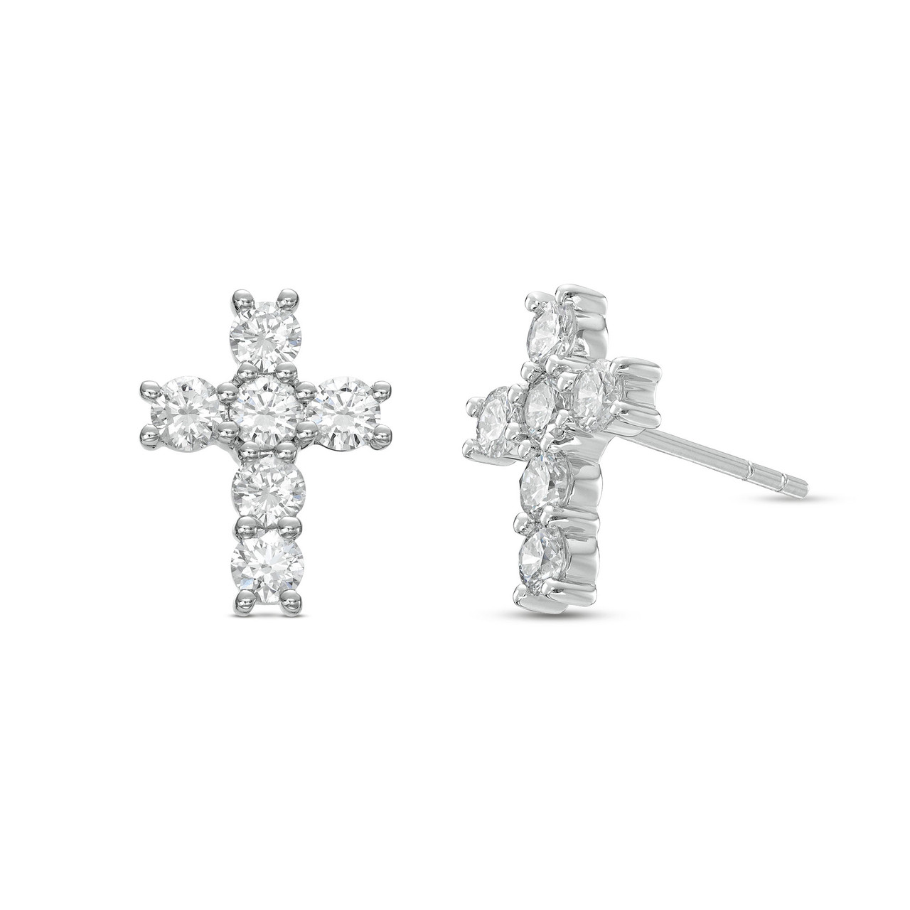 Diamond Cross Stud Earrings 0