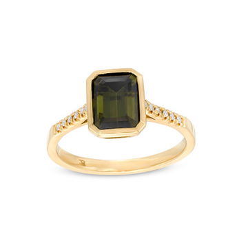Green Tourmaline Bezel Ring