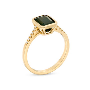 Green Tourmaline Bezel Ring