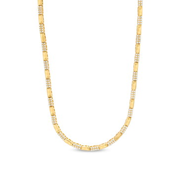 Pave Diamond Choker Necklace In Yellow Gold 14K