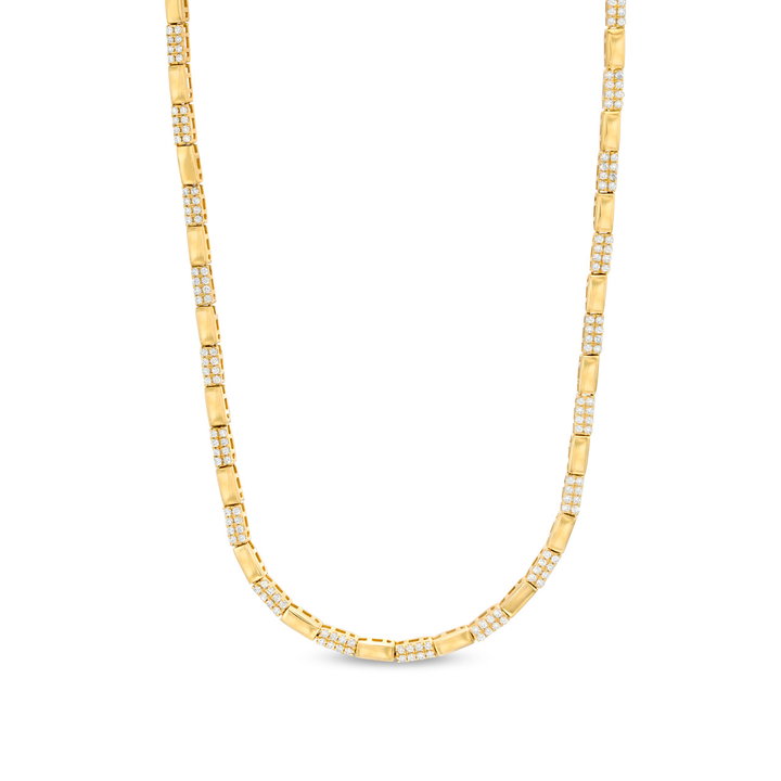 Pave Diamond Choker Necklace In Yellow Gold 14K