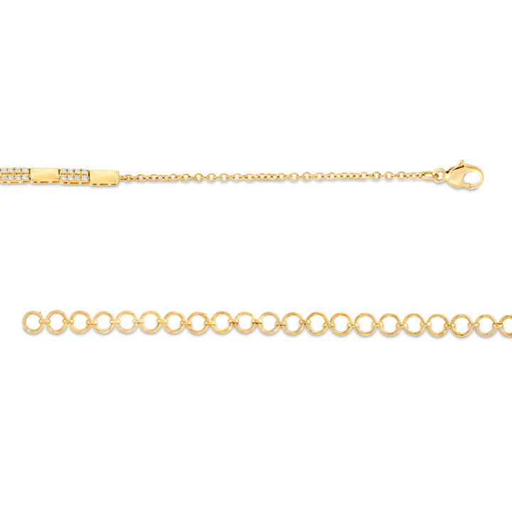 Pave Diamond Choker Necklace In Yellow Gold 14K