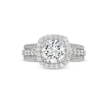 Michael M. Stella Halo Three Row Engagement Setting In Rose Gold 18K