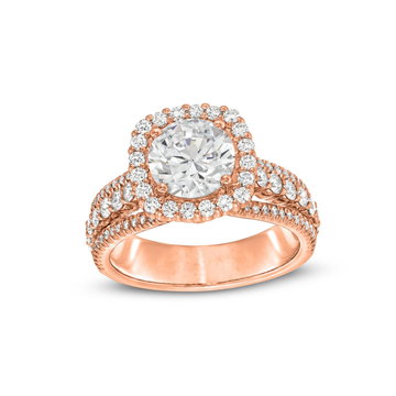 Michael M. Stella Halo Three Row Engagement Setting In Rose Gold 18K